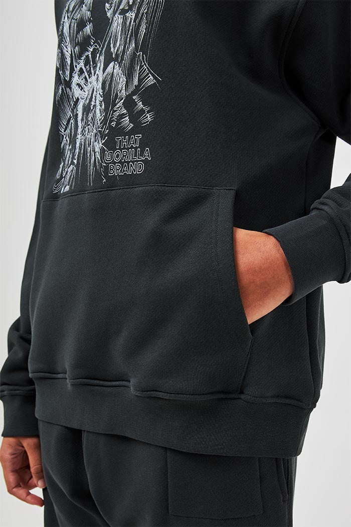 GORILLA HAND ETCHING KANGA SWEATSHIRT - BLACK - THAT GORILLA BRAND