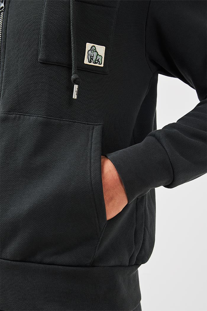 GORILLA ZIP HOODY - BLACK - THAT GORILLA BRAND