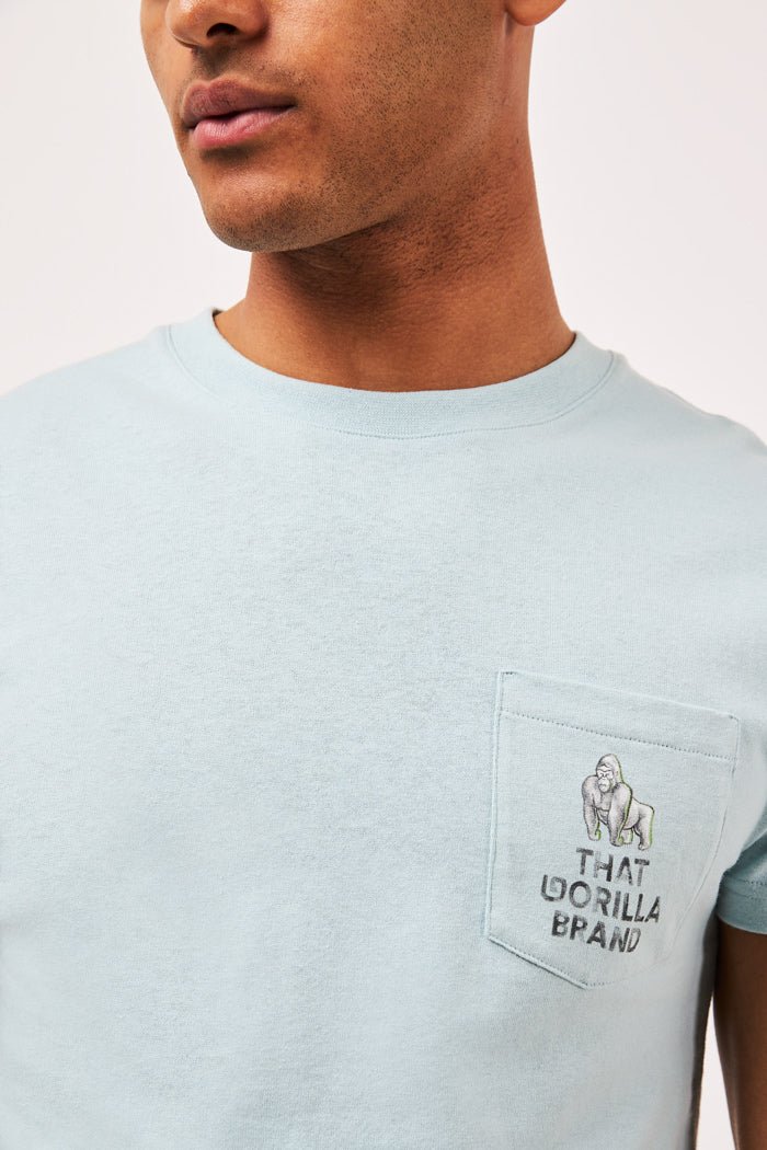 WATERCOLOUR LOGO POCKET T - POOL - THAT GORILLA BRAND